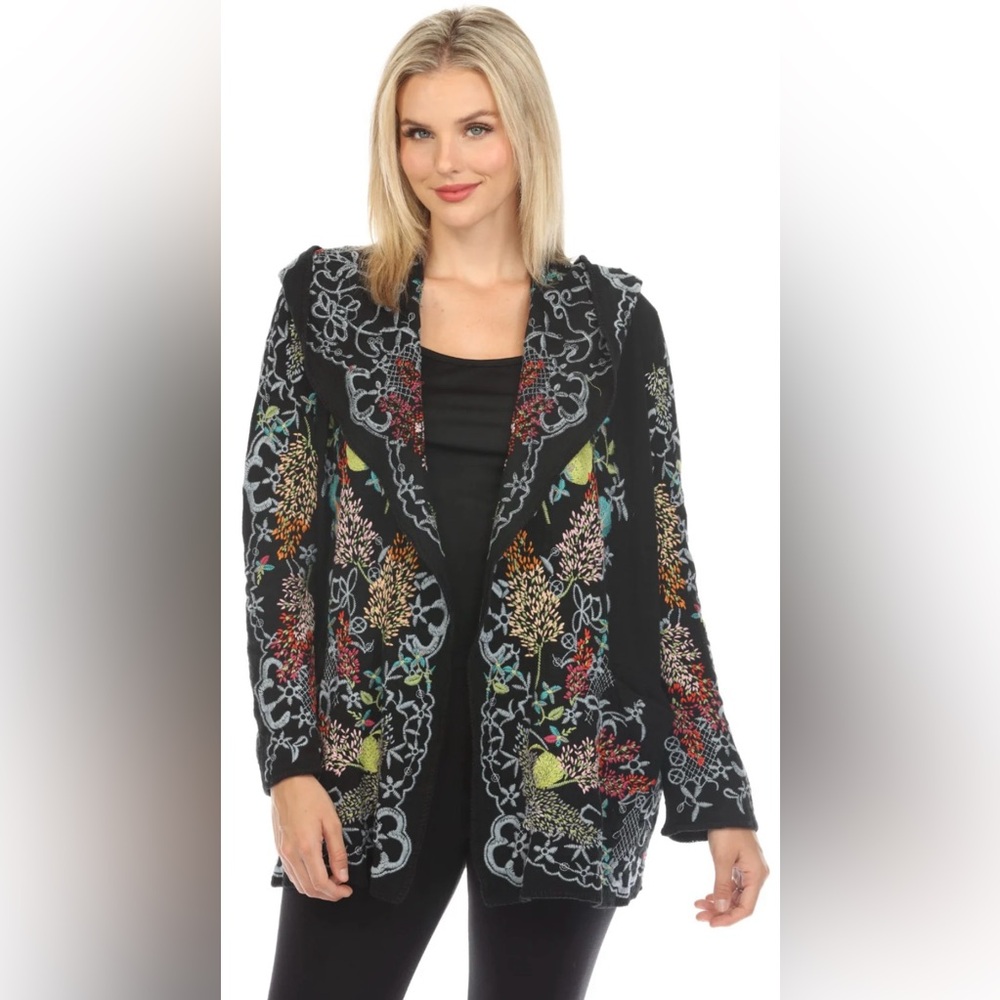 BIYA Johnny Was MADRIGAL HOODIE SWEATER